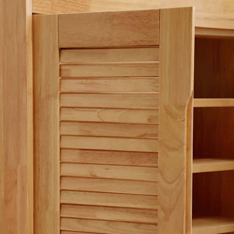 Modern Cabinet Rectangle With Doors Solid Wood with Shelves Accent Cabinet