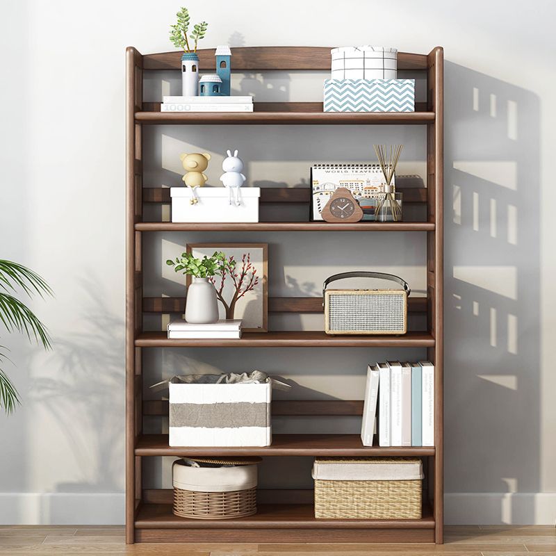 Rectangle Etagere Bookcase Scandinavian Solid Wood Open Back Bookshelf