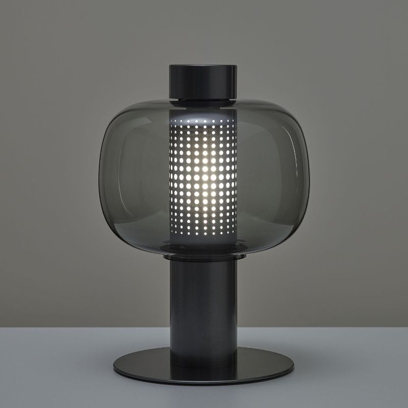 Modern Creative Table Lamp Lacquered Iron Indoor Table Lamps with Glass Shade