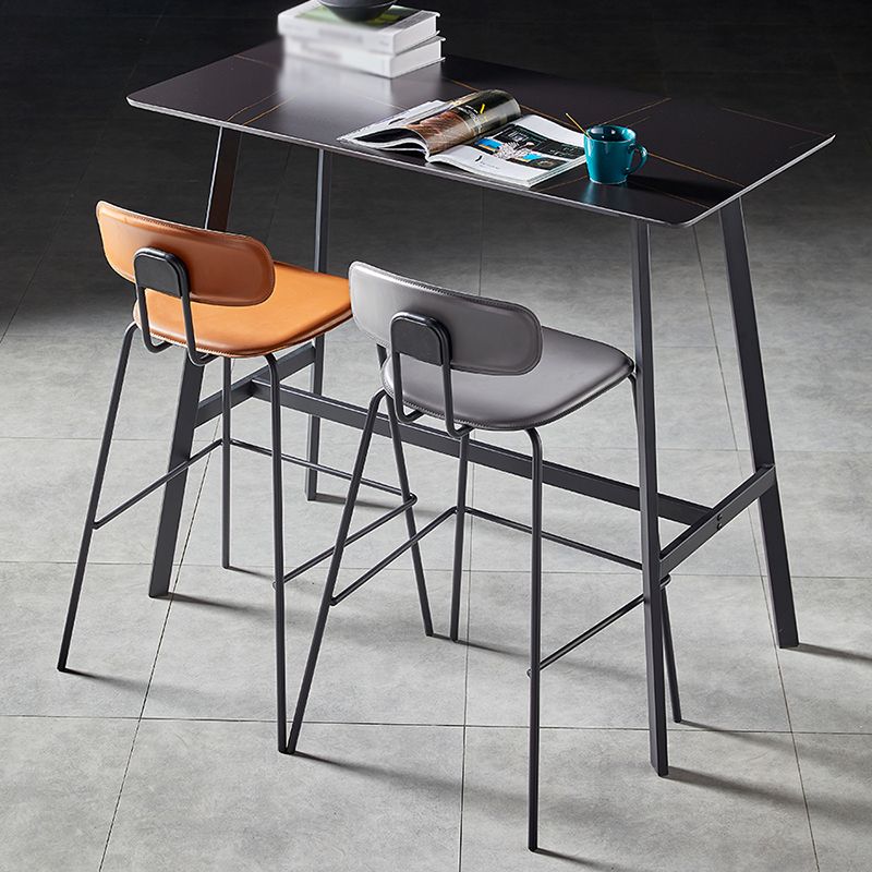 Nordic Style Leather Seat Backrest Bar Chair Front Desk High Chair