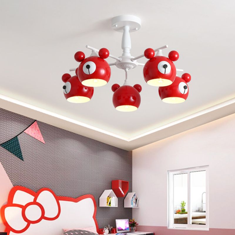 Unique Shape Hanging Chandelier Modern Macaron Style Glass Multi Light Hanging Lamp