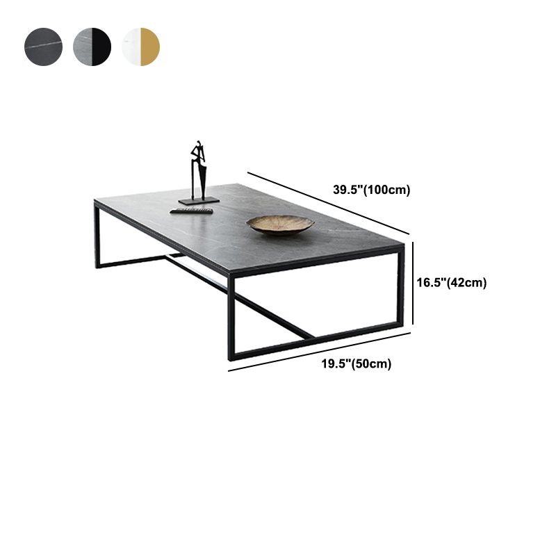 Trestle Type Base Rectangular Slate Table Board Ornate Style Coffee Table