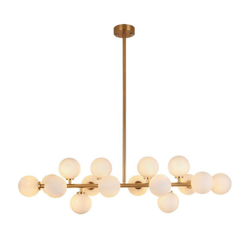 Balls lampadario vetro bianco postmoderno 16 luci a sospensione oro Light per sala da pranzo