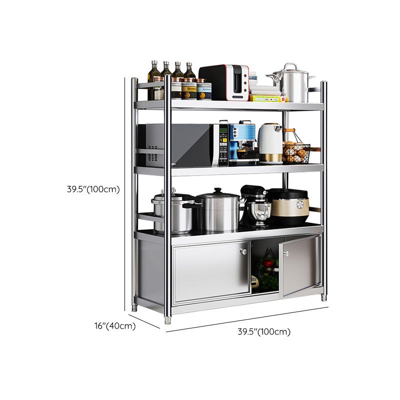 Stainless Steel Prep Table Home Dining Kitchen Island Cart in Silver