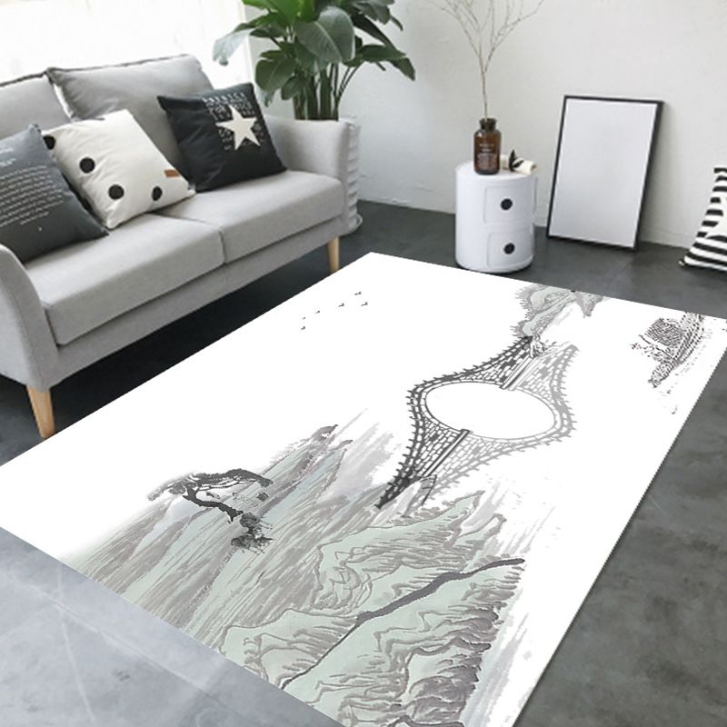 Environmental Modern Area Rug Multi Colored Geometrical Rug Pet Friendly Non-Slip Machine Washable Rug for Home