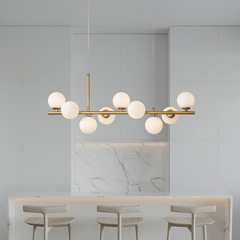Nordic Glass Island Lighting Fixture Creative Pendant Light for Dining Room