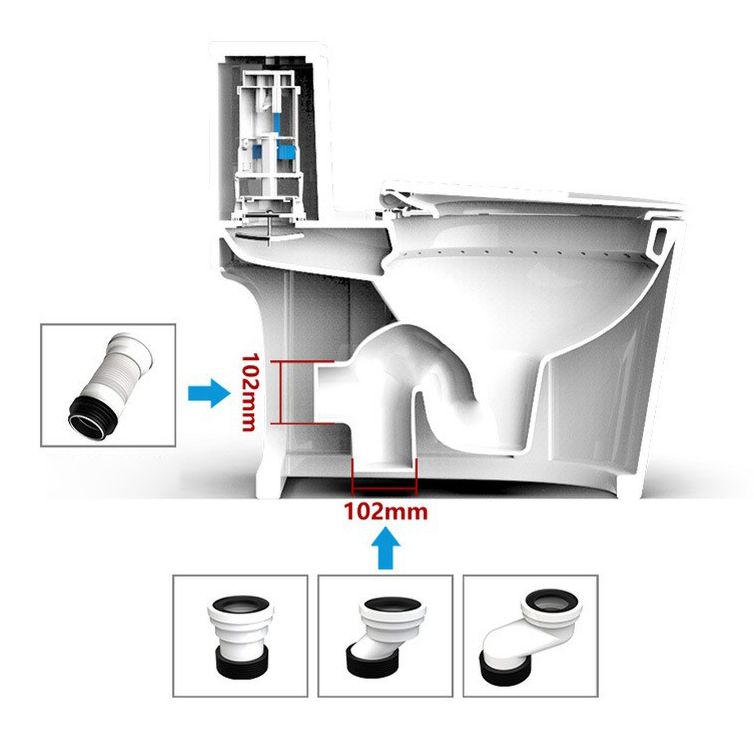 Contemporary One Piece Flush Toilet Floor Mounted Urine Toilet for Bathroom