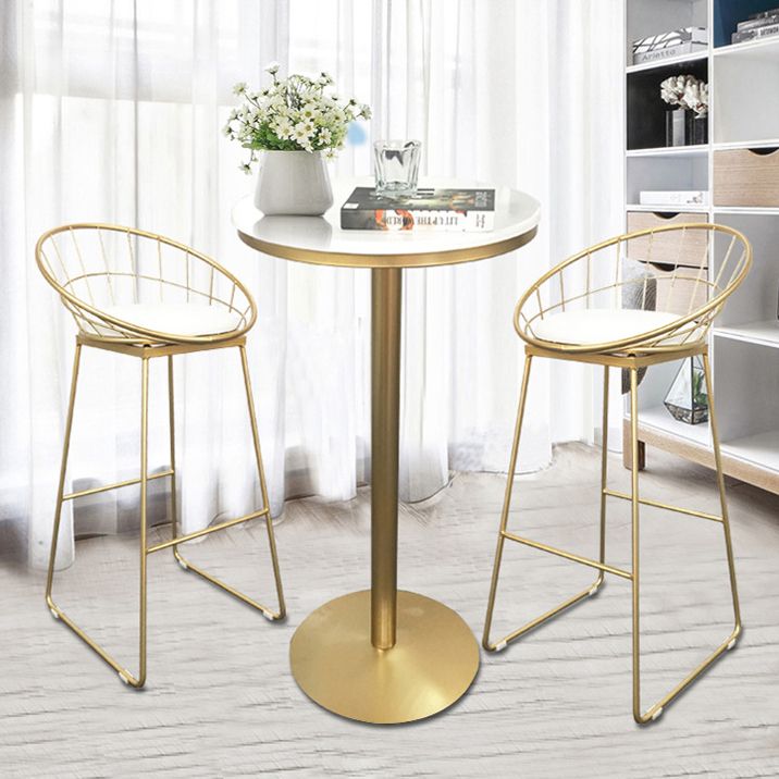 Glam Style Pub Table Round Pedestal Bar Table for Indoor Use