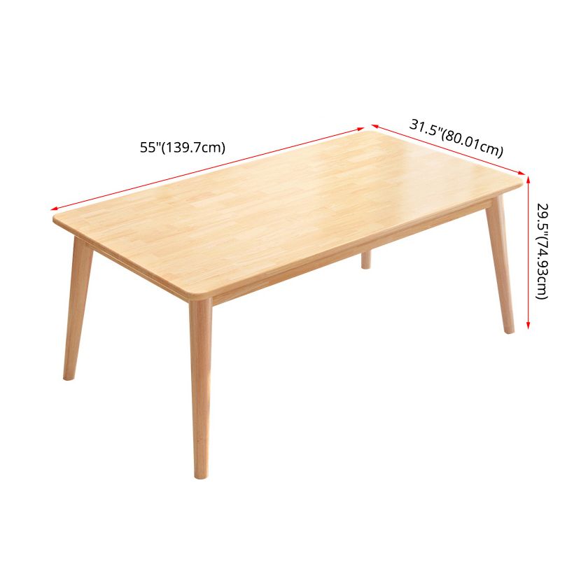 Modern Wood Dining Table Set of 5/7 with Rectangle Table Dining Set with Winsor Chairs