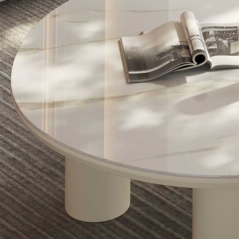 Marble White Single Coffee Table Modern Free-Form Coffee Table