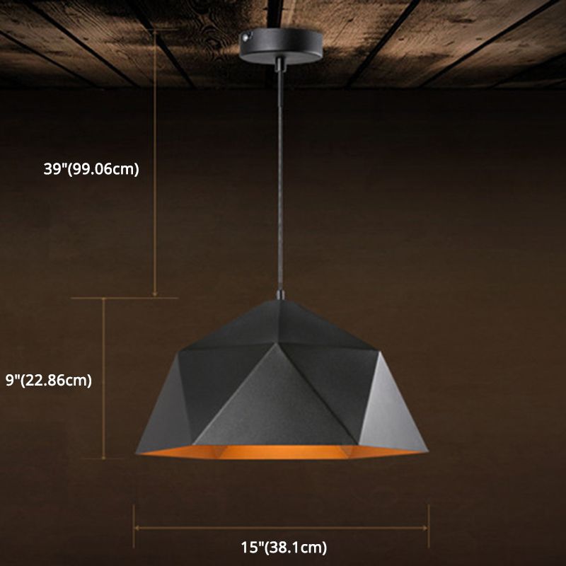 Ombre hexagonale à la baisse du pendentif Simplicité Style Pendre en métal Éclairage de pendentif en métal