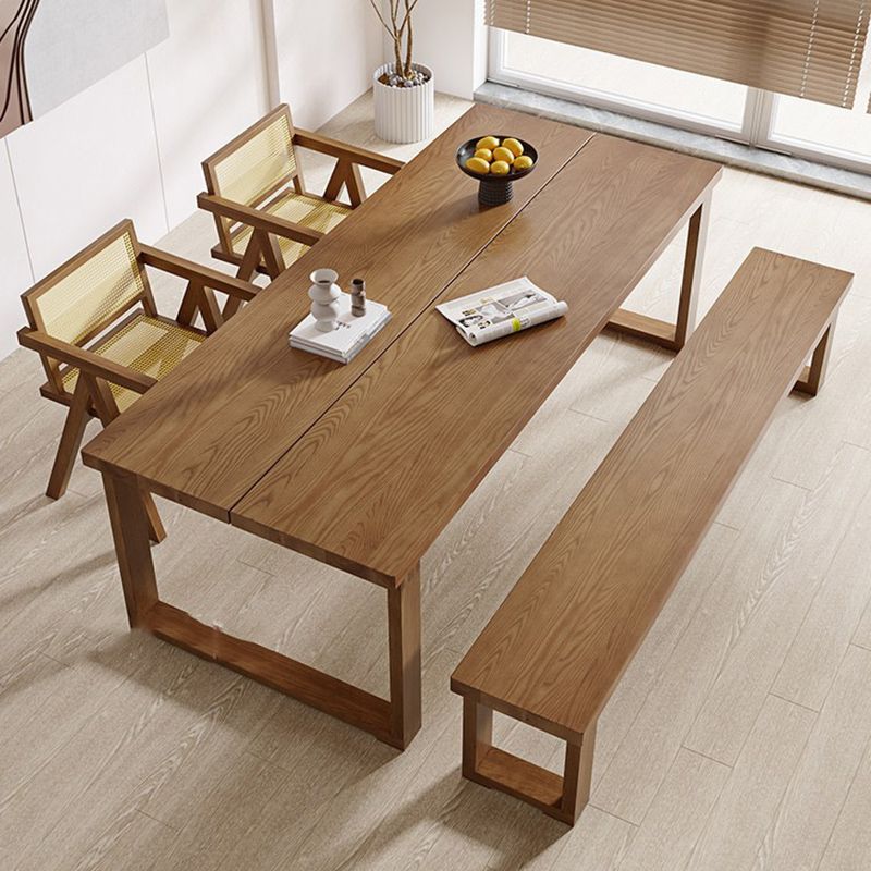 Dinner Room Dining Table Solid Wood Sled Base Rectangle Dining Table