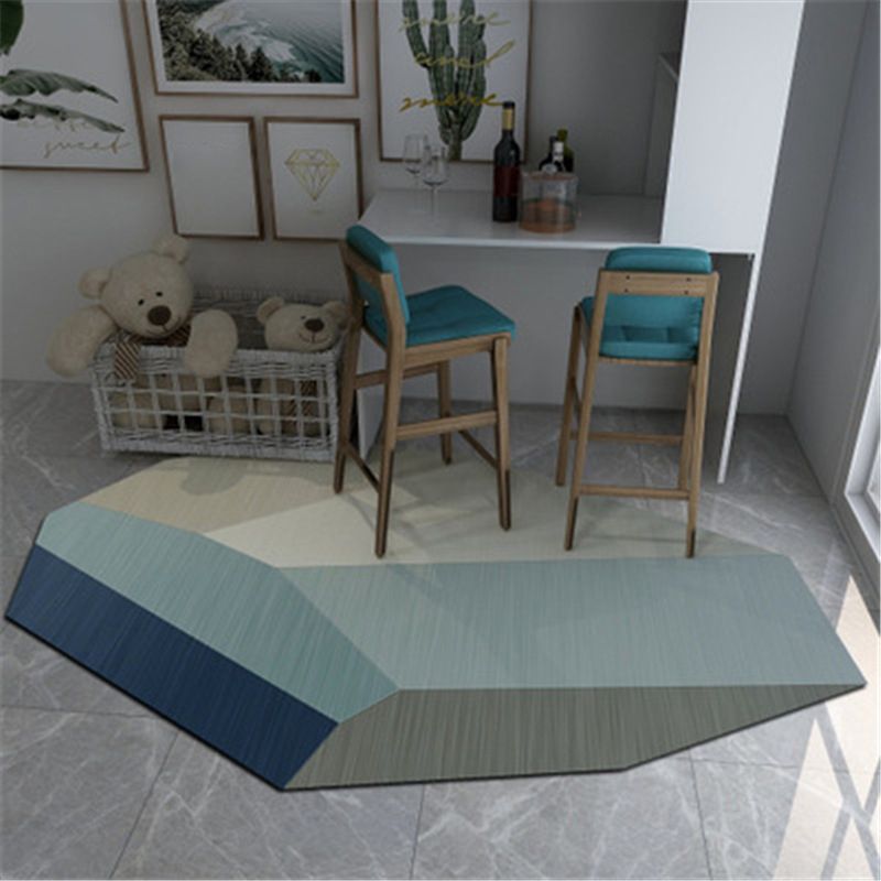 Geometric Shaped Color Block Rug Multi-Color Nordic Carpet Polypropylene Stain Resistant Pet Friendly Non-Slip Rug for Study Room