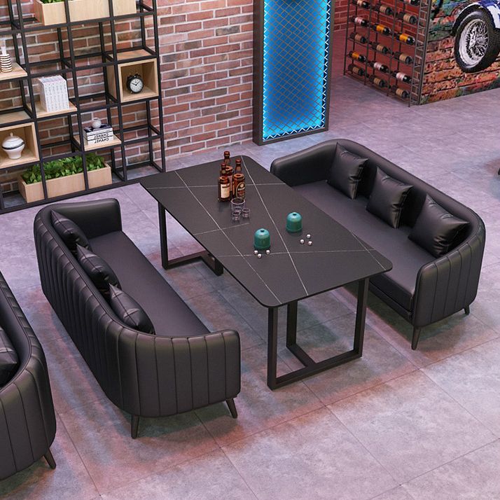 Industrial Style Dining Table Black Base Dining Table for Dining Room