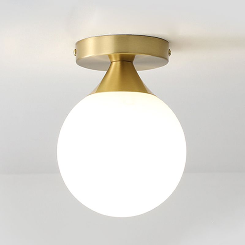Contemporary Style Sphere Ceiling Light Glass Aisle Ceiling Mounted Fixture