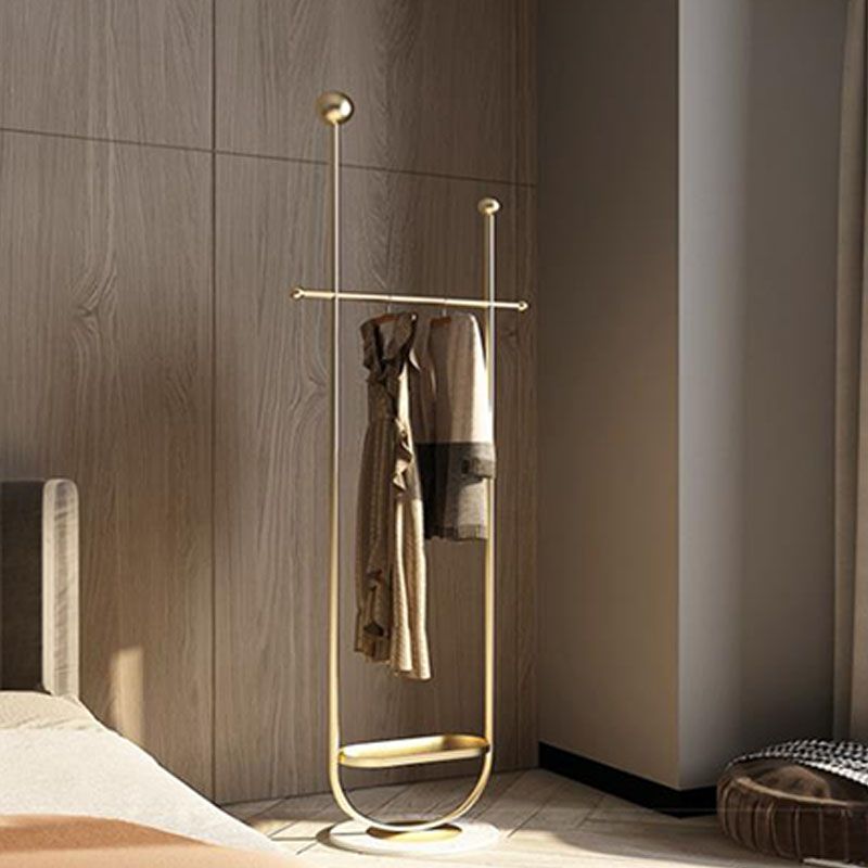 Glam Coat Hanger Metal Hooks Shelving Included Free Standing Coat Rack