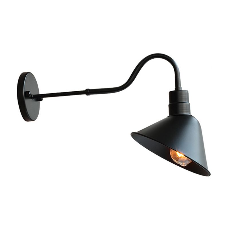 Industrial Cone Wall Light Fixture Metal 1 Light Wall Sconce