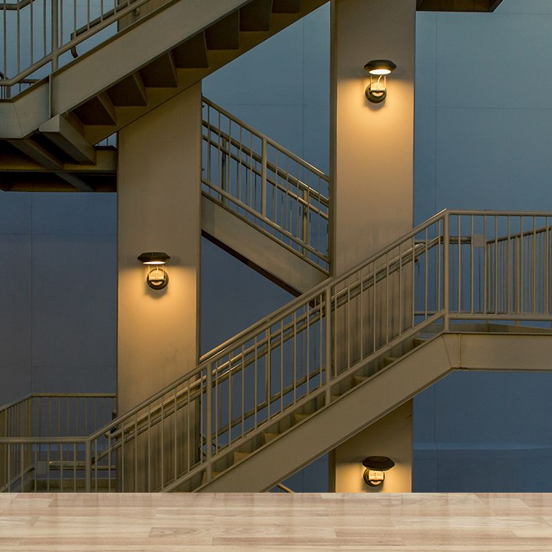 Modern Architecture Wall Mural Blue Outdoor Stairs View Wall Decor for Living Room