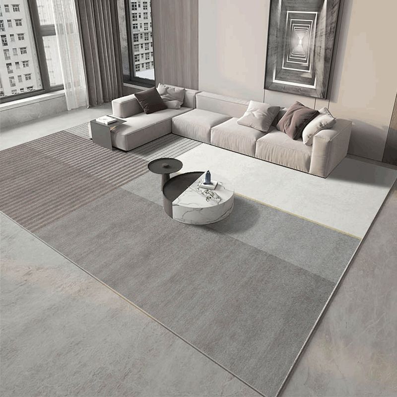 Minimalist Indoor Rug Geometric Pattern Carpet Polyester Stain Resistant Area Rug for Living Room