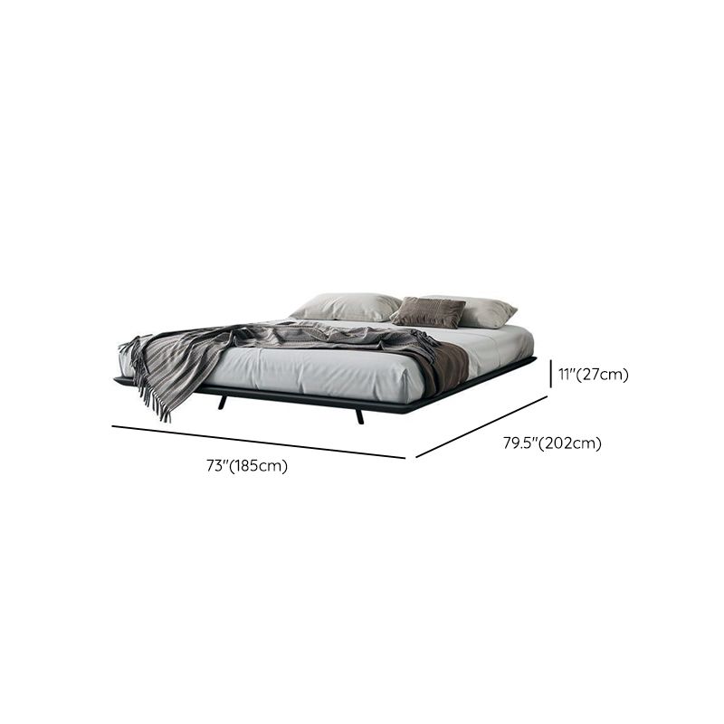 Contemporary Platform Bed with Metal Legs Platform Bed Frame in Black