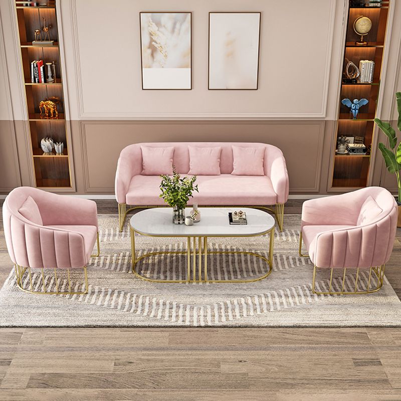 25.59" W x 29.52" H Velvet Tuxedo Arm Sofa Contemporary Standard Sofa with Tight Back