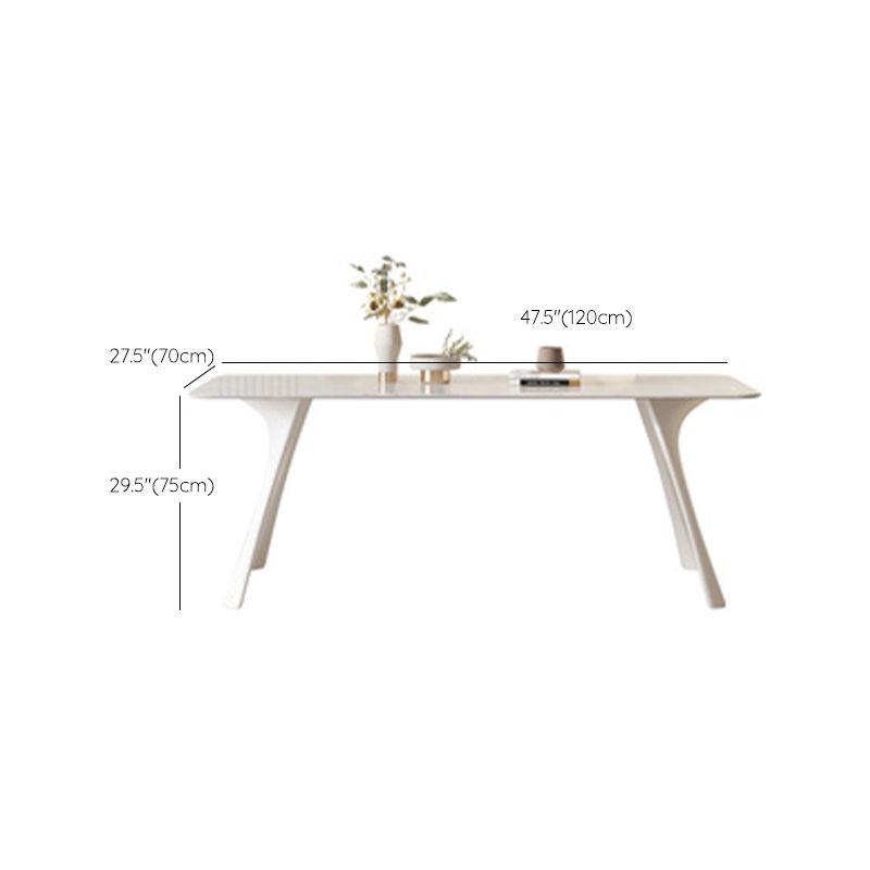Medieval Modern Sintered Stone Table Rectangle Table with Metal Base and 4 Legs