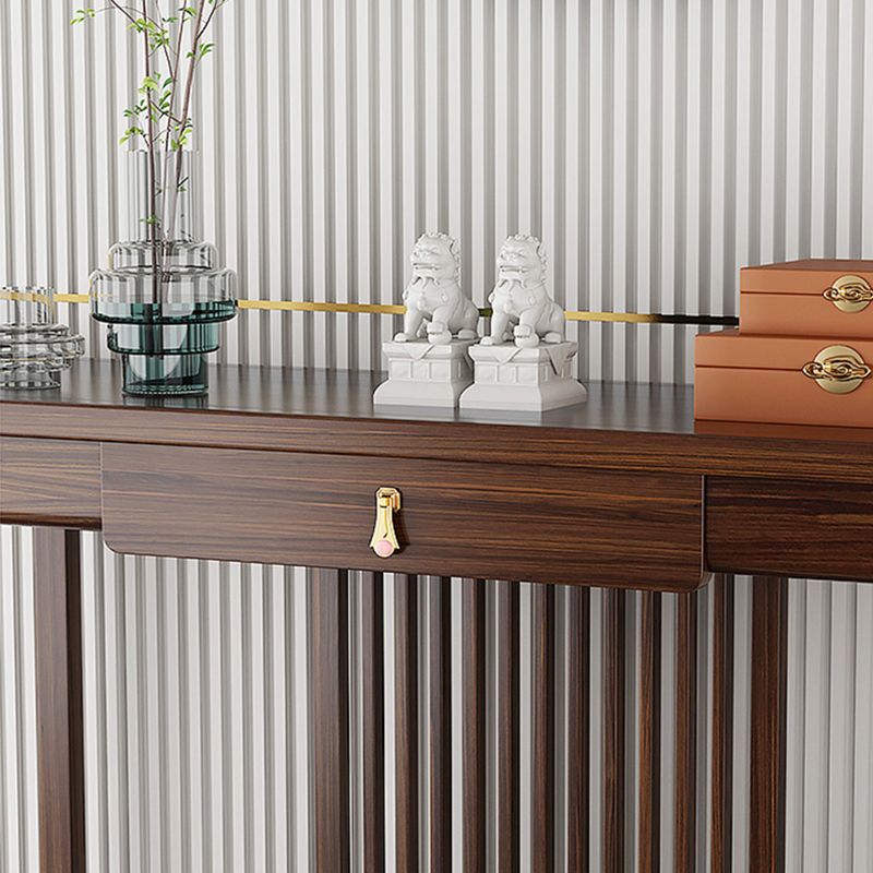 Rectangle Shape Contemporary Console Table Brown Wooden Console Sofa Table