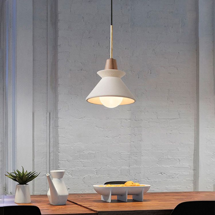 Modern Simplicity Cone Ceiling Chandelier Cement Hanging Light for Living Room