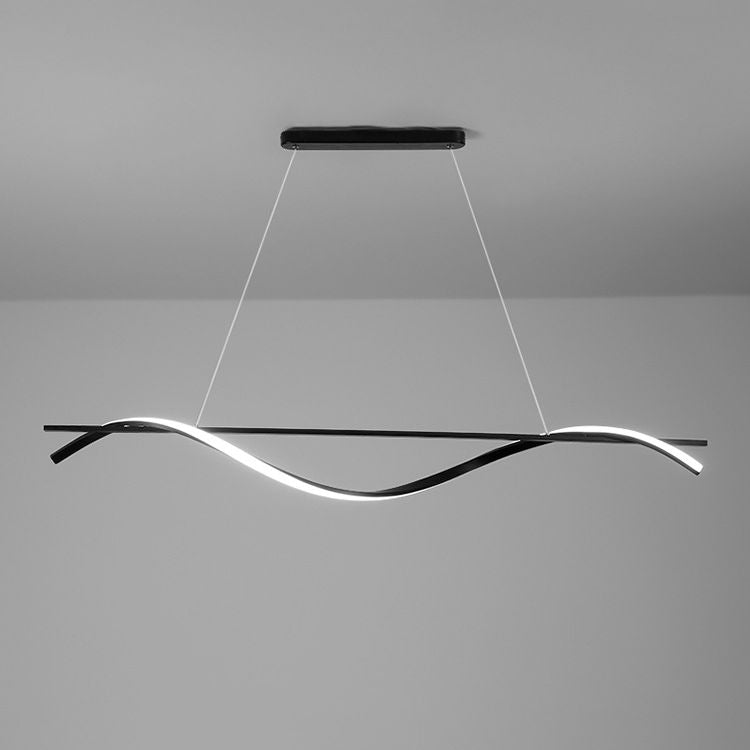 Waves Island Chandelier Lights Contemporary Metallic Chandelier Lighting Fixtures for Dining Table