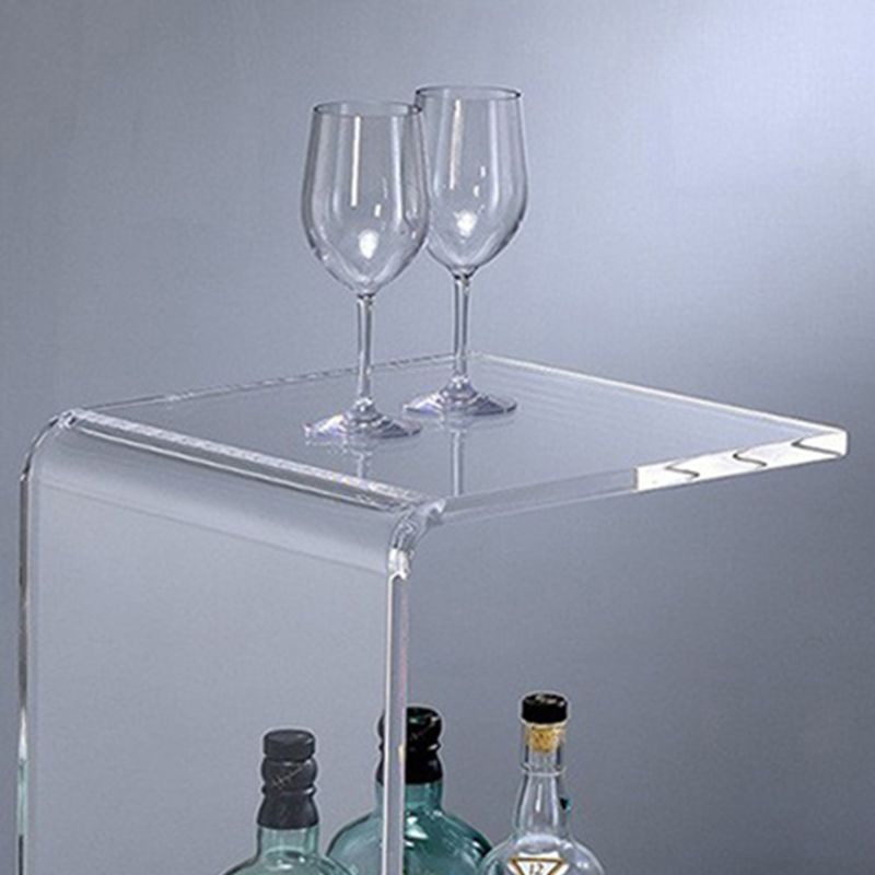 Modernistic Plastic Abstract End Table Rectangular Corner Table for Living Room