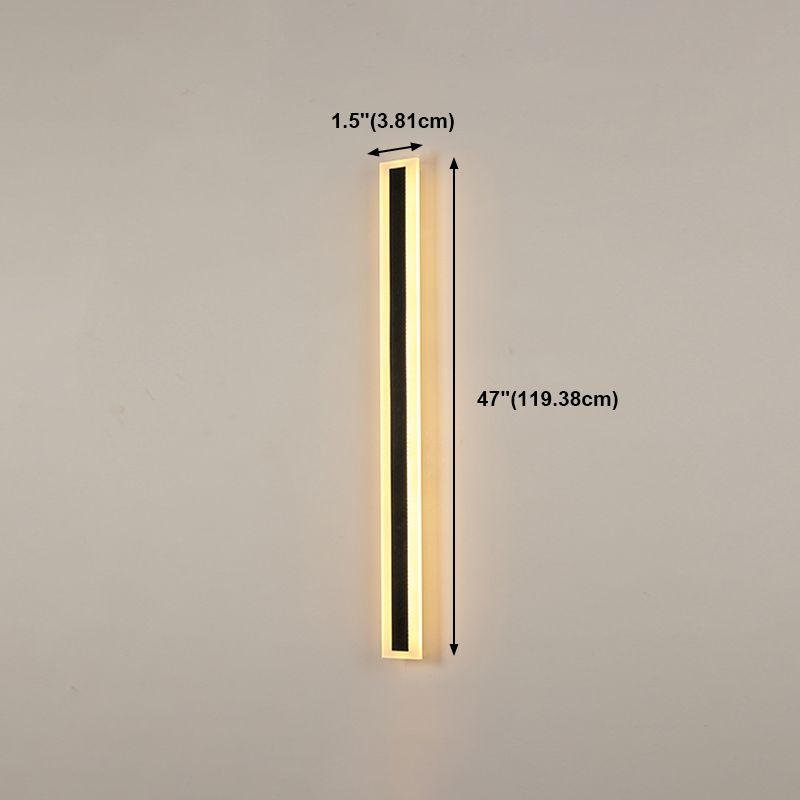 Lineare Form Metall Wandleuchte moderne 1 Lichtwandhalterung Beleuchtung in Schwarz
