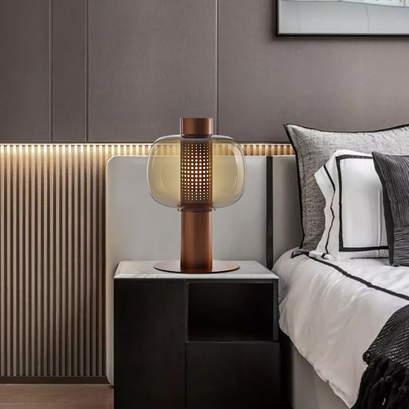1 lampe de table à globe léger les lampes de chevet en verre contemporaines pour chambre à coucher