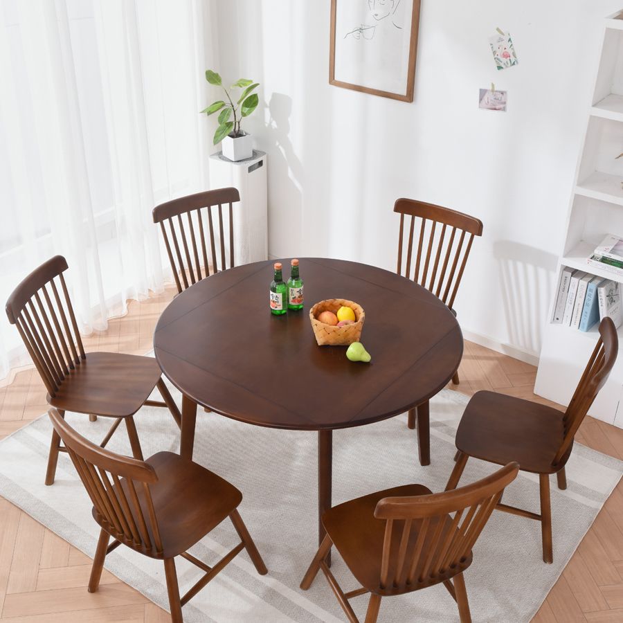 Tavolo in legno in legno di gomma moderna 4 gambe rotonde per la casa mobili da cucina da cucina