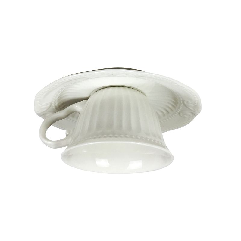 Weiße Kaffeetasse-Unterputzleuchte, moderne 1-Kopf-LED-Deckenleuchte aus Gips