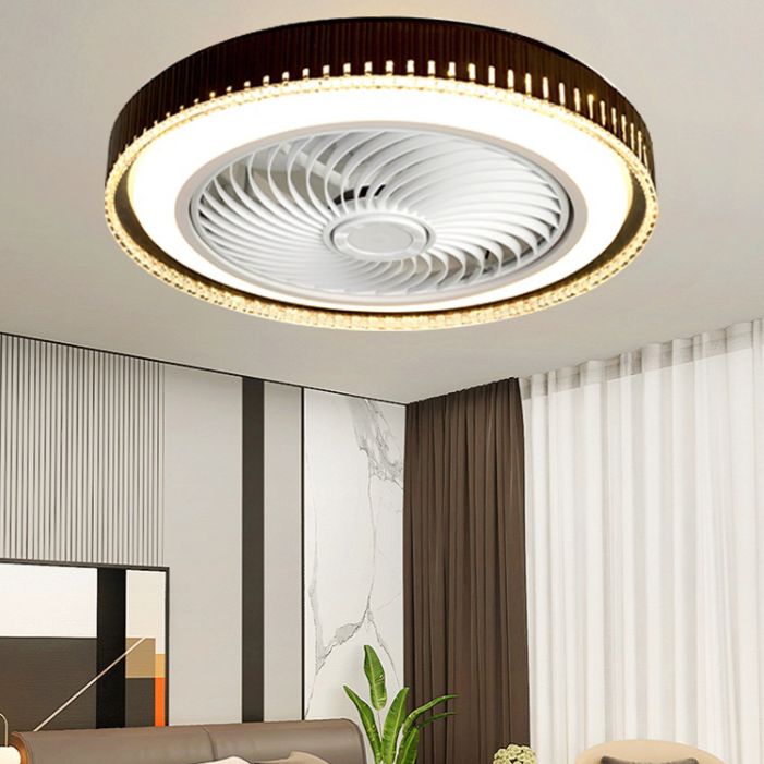 Minimalismus trommelförmige Flush Mount Deckenventilator Metal