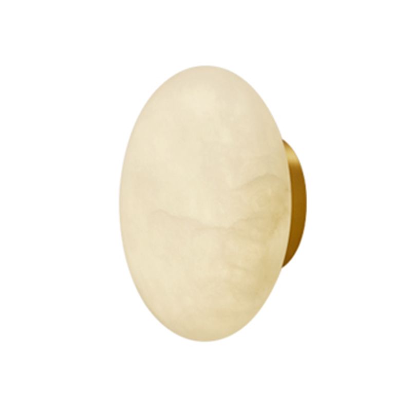 LED Wall Lamp Modern Round Wall Mount Lamp with Stone Shade for Bedroom