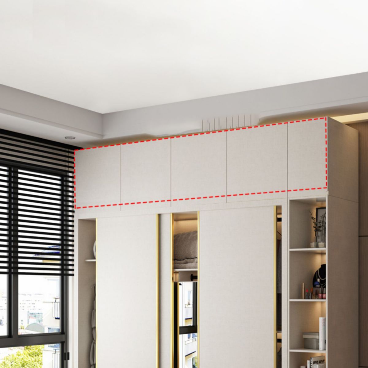 Engineered Wood Wardrobe Cabinet Modern Style Wardrobe Closet with Mirror