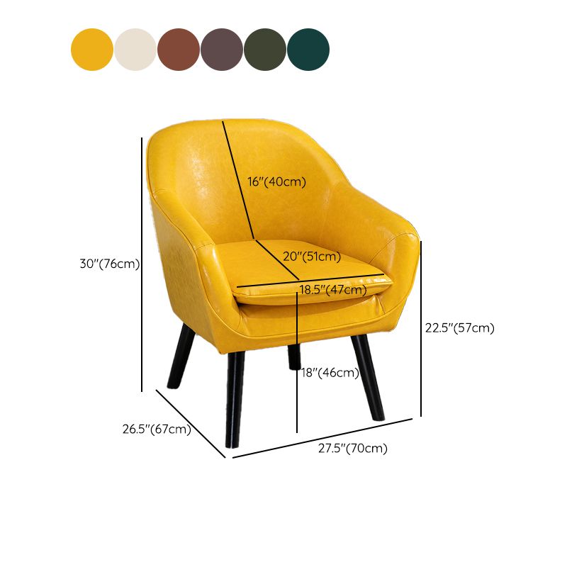 Contemporary Accent Armchair Arms Included Barrel Accent Chair