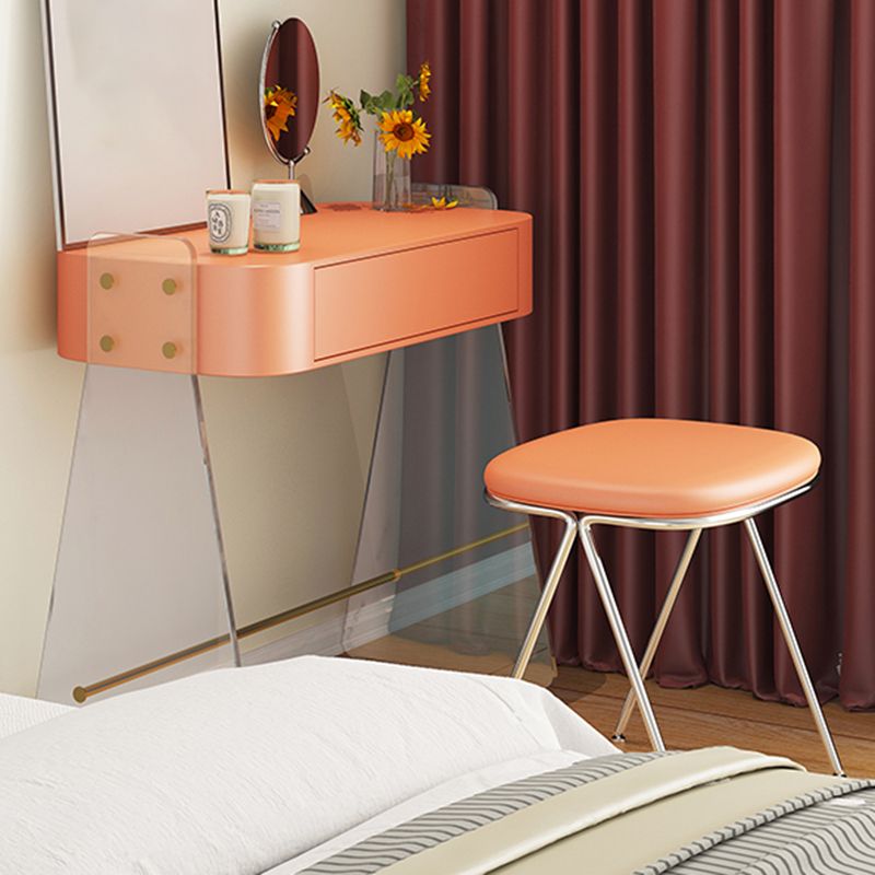 Contemporary Vanity 1 Storage Drawer Dressing Table with Acrylic Legs