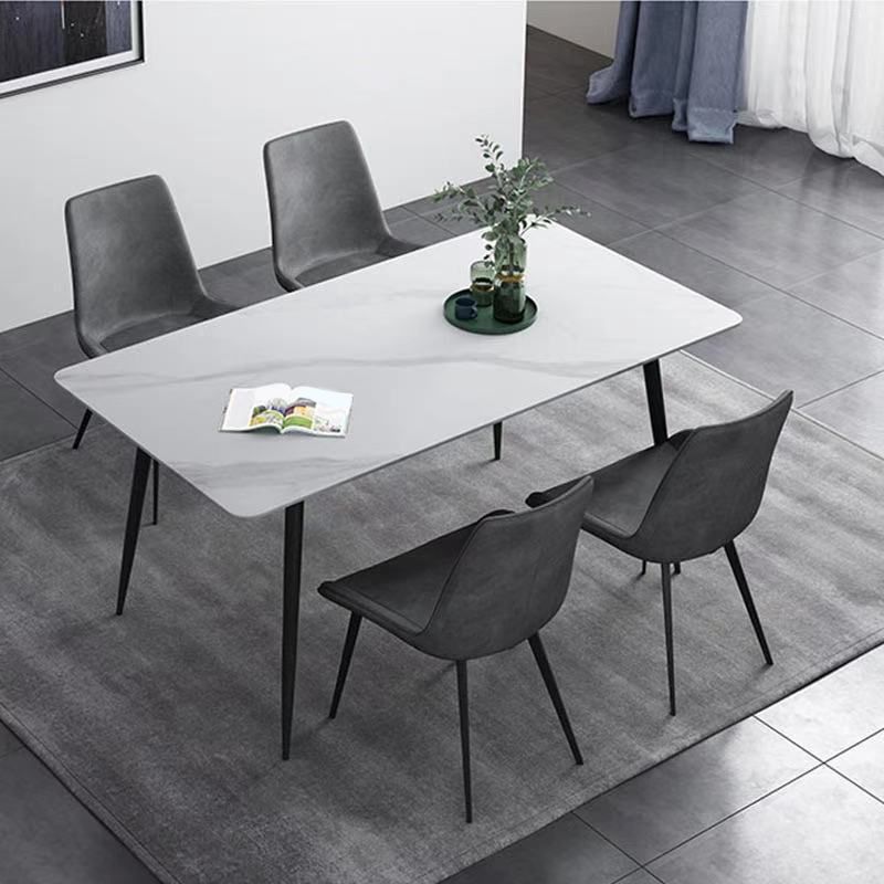 Contemporary Rectangle Table Set 1/4/5/7 Pieces Dining Set for Home Use