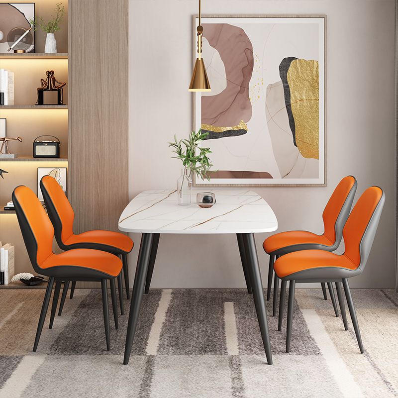 Upholstered Contemporary Restaurant Side Chair Parsons Matte Finish Dining Chair