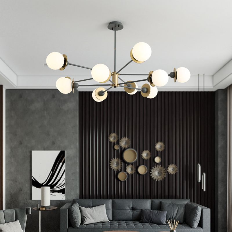 Lampadario bianco lampadario in vetro moderno apparecchio di illuminazione sospesa per sala da pranzo
