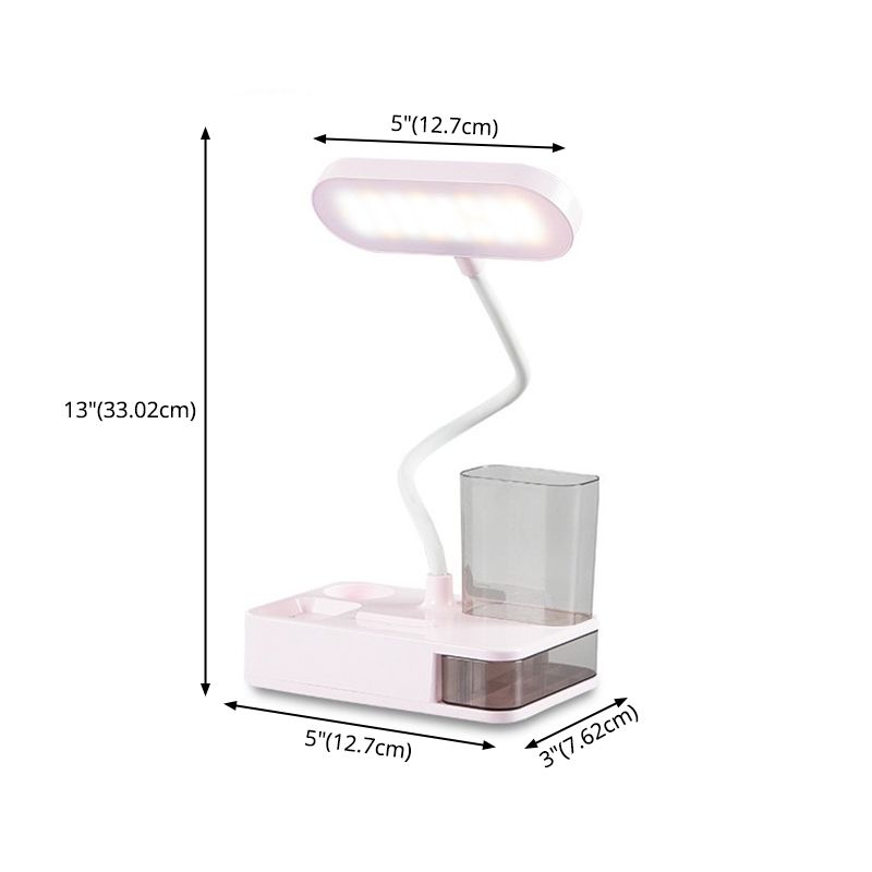 Macaron Rettangolare Reading Lamp Plasticy 1 Head Kids Room Table Light with Port