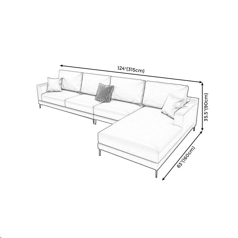 124x67x29.5 Faux Leather Sectiona Square Arm for Living Room