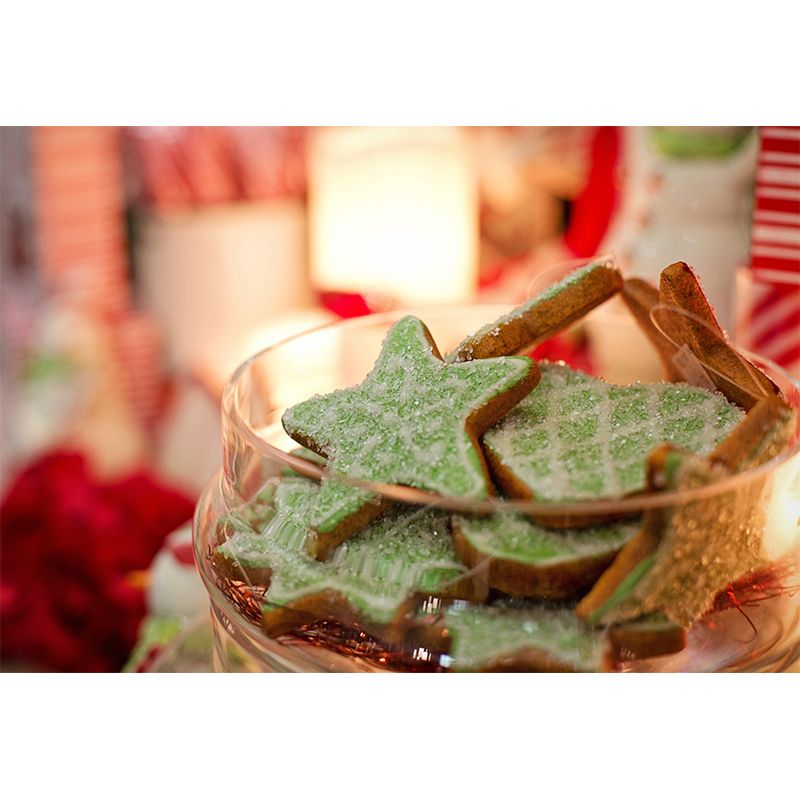 Contemporary Gingerbread Wall Mural Environment Friendly Wallpaper for Cake Shop