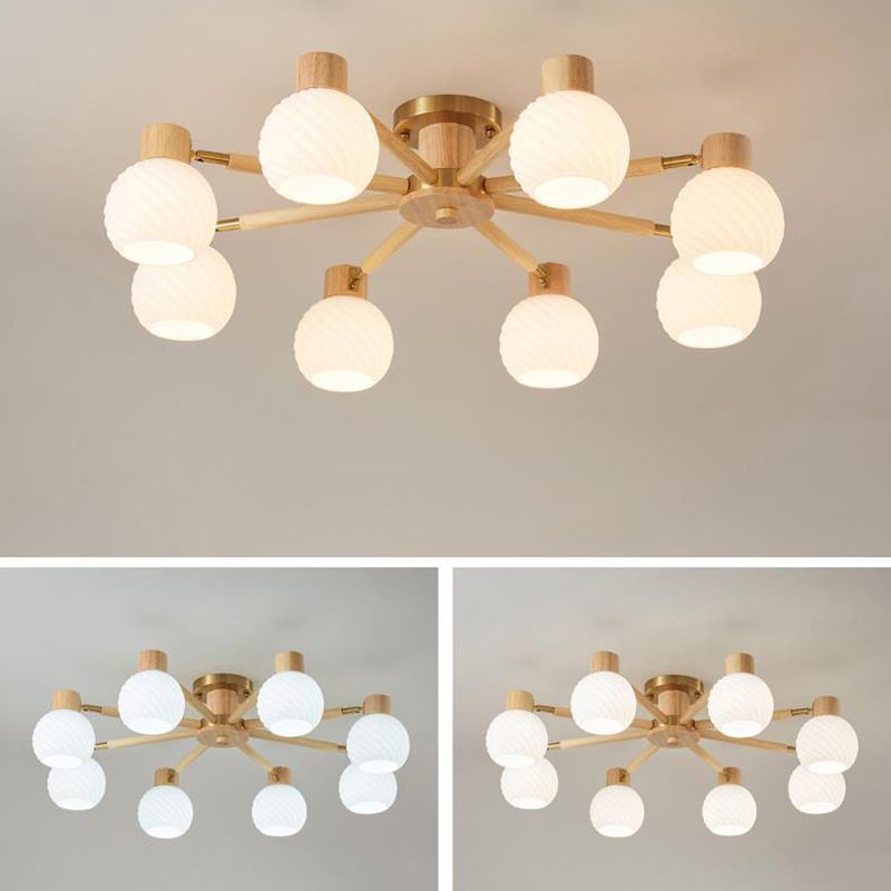 Wood Chandelier Light Modern Style Chandelier Pendant Light for Dining Room