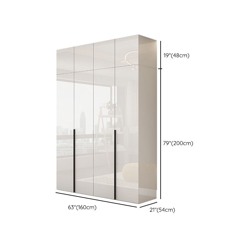 White Colour Wooden Wardrobe Soft Close Drawer Wardrobe Closet for Bedroom