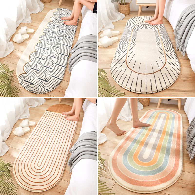 Multi-Color Bedroom Rug Comfort Geometric Print Indoor Rug Polypropylene Anti-Slip Backing Easy Care Carpet