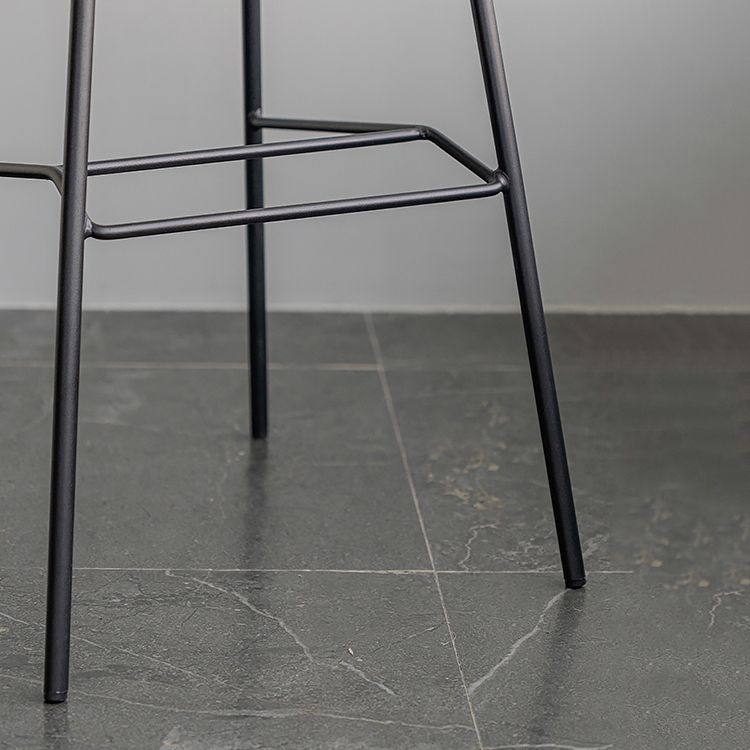 Scandinavian Style Metal Barstool Faux Leather Counter Stool with 4 Legs