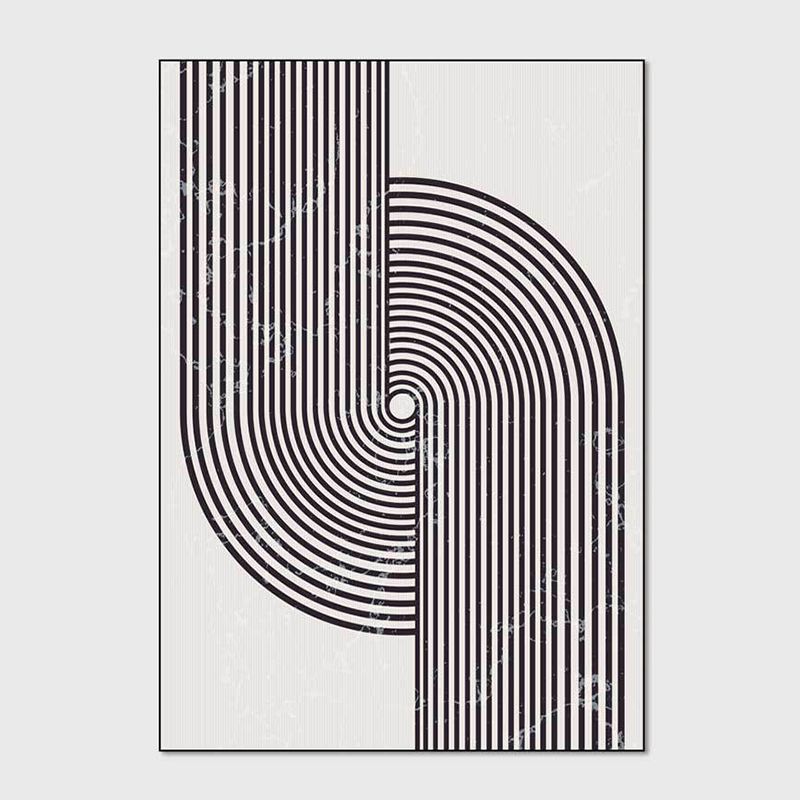 Black and White Abstract Carpet Area Carpet Anti-Slip Washable Rug for Living Room